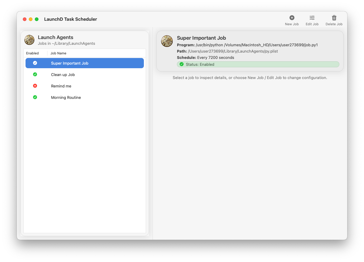 Launchd Task Scheduler 3.0 — main view