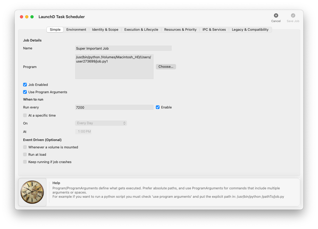 Editor tab — Simple