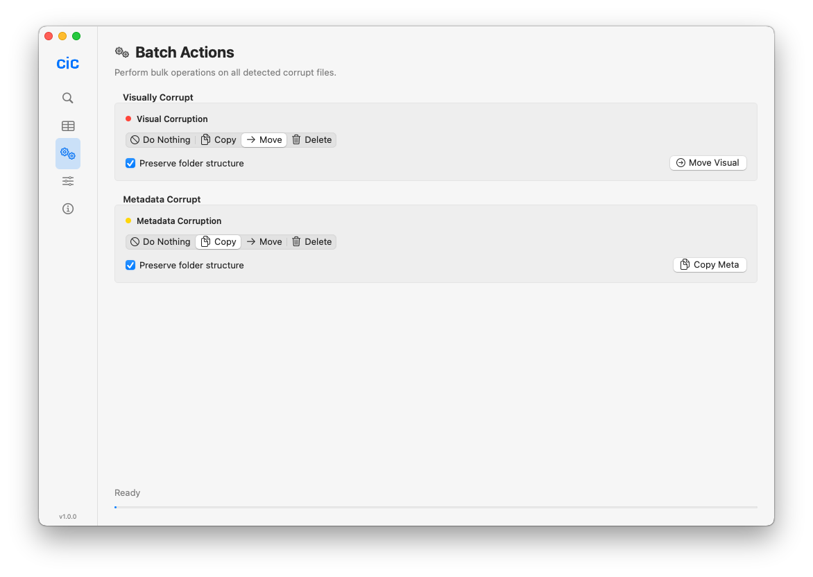 Batch actions