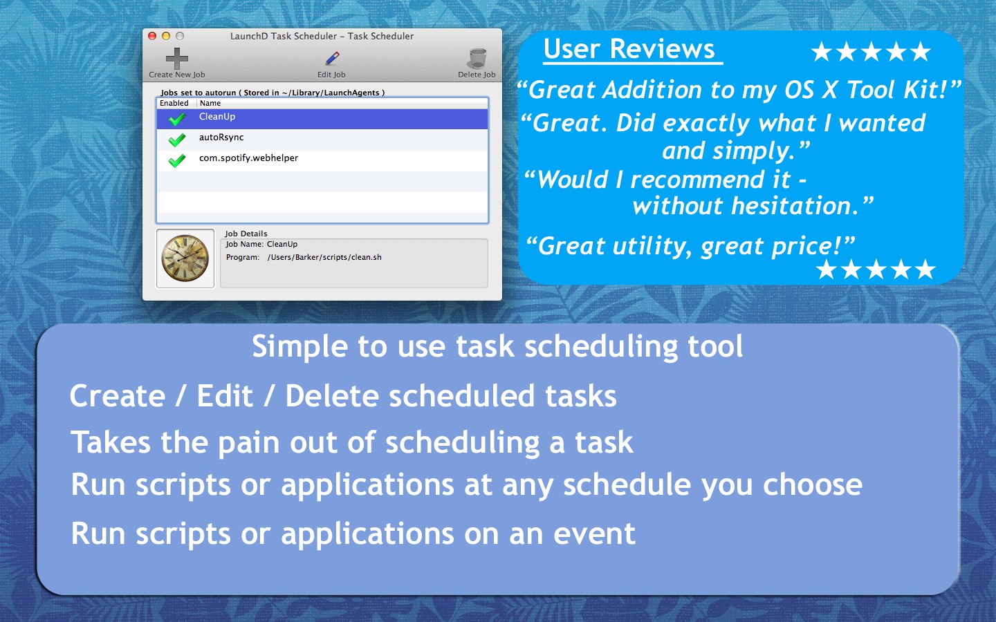 Launchd Task Scheduler — main view